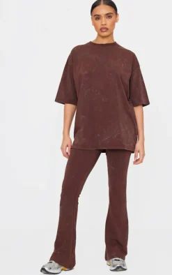 PRETTYLITTLETHING Chocolate Print Washed Oversized T-shirt