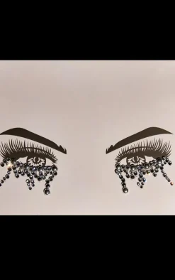 PRETTYLITTLETHING Clear Tearful Clear Crystal Face Gems