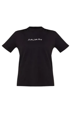 PRETTYLITTLETHING Cotton Black Oversized T-Shirt