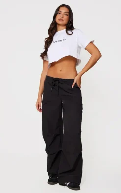 PRETTYLITTLETHING Cotton White Crop Oversized T-Shirt
