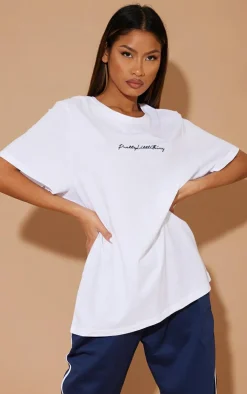 PRETTYLITTLETHING Cotton White Oversized T-Shirt