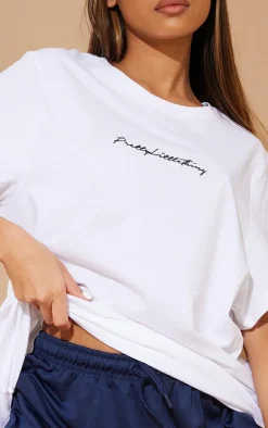 PRETTYLITTLETHING Cotton White Oversized T-Shirt
