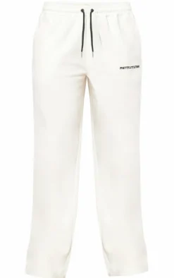 PRETTYLITTLETHING Cream Contrast Print Wide Leg Sweatpants