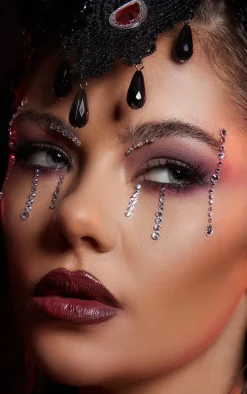 PRETTYLITTLETHING Dripping Clear Crystal Face Gems