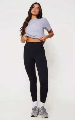 PRETTYLITTLETHING Grey Embroidered T Shirt