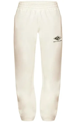 PRETTYLITTLETHING Grey Marl Embroidered Straight Leg Sweatpants