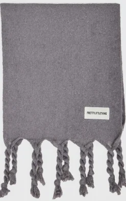PRETTYLITTLETHING Grey Tab Fuzzy Blanket Scarf