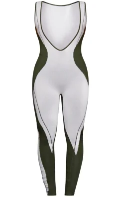 PRETTYLITTLETHING Khaki Knit Ski Base Layer Unitard