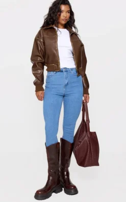 PRETTYLITTLETHING L30 Light Wash 5 Pocket Skinny Jeans