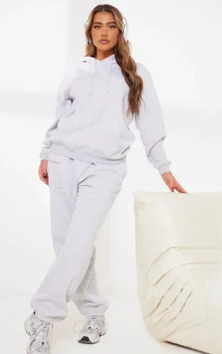 PRETTYLITTLETHING Logo Ash Grey Est 2012 Cuffed Sweatpants