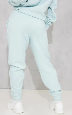 PRETTYLITTLETHING Logo Light Blue Graphic Printed Sweatpants