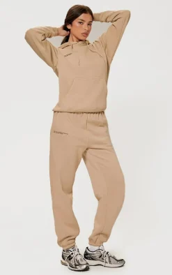 PRETTYLITTLETHING Logo Sand Est 2012 Cuffed Sweatpants