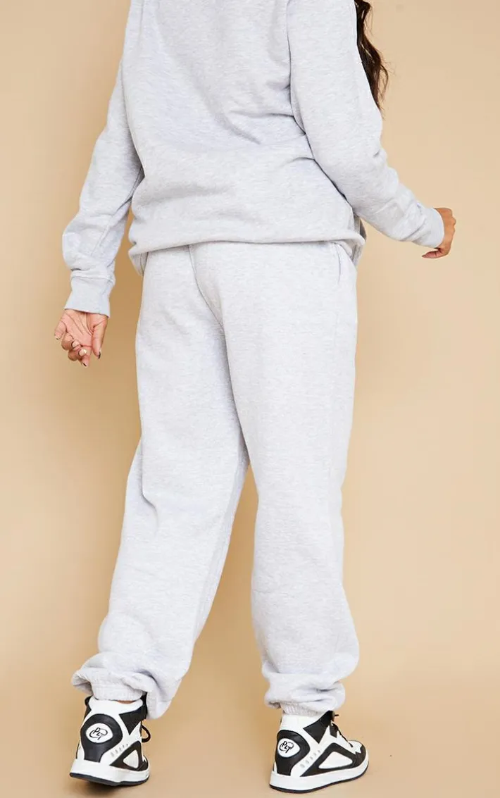 PRETTYLITTLETHING Maternity Grey Embroidered Sweatpants