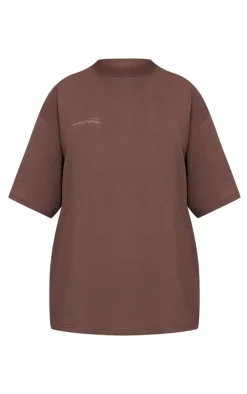 PRETTYLITTLETHING Maternity Chocolate Logo Oversized T-Shirt