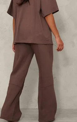 PRETTYLITTLETHING Maternity Chocolate Logo Wide Leg Sweatpants