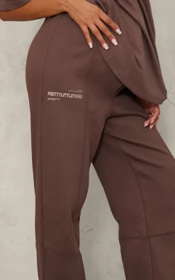PRETTYLITTLETHING Maternity Chocolate Logo Wide Leg Sweatpants