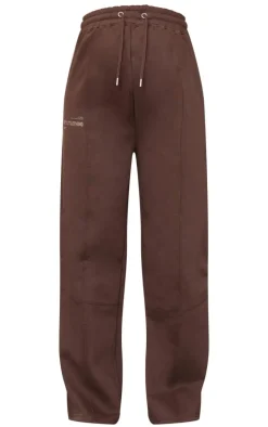 PRETTYLITTLETHING Maternity Chocolate Logo Wide Leg Sweatpants