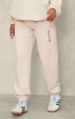 PRETTYLITTLETHING Maternity Stone Logo Cuffed Sweatpants