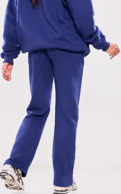 PRETTYLITTLETHING Maternity Navy Embroidered Wide Leg Sweatpants