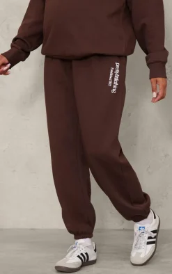 PRETTYLITTLETHING Maternity Chocolate Printed Cuffed Sweatpants