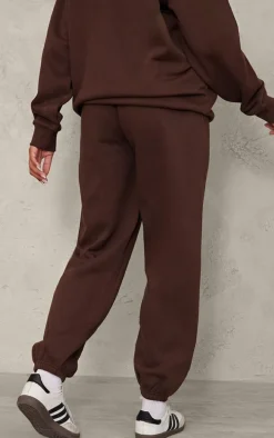 PRETTYLITTLETHING Maternity Chocolate Printed Cuffed Sweatpants