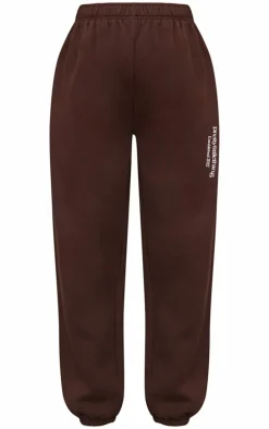 PRETTYLITTLETHING Maternity Chocolate Printed Cuffed Sweatpants