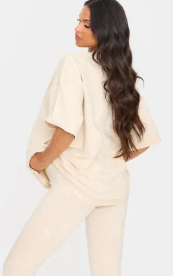 PRETTYLITTLETHING Maternity Washed Stone Oversized T-shirt