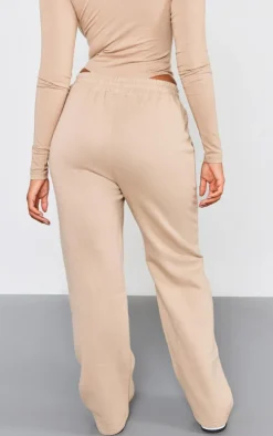 PRETTYLITTLETHING Mocha Logo Straight Leg Sweatpants