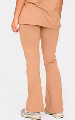 PRETTYLITTLETHING Mocha Printed Flared Pants