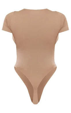 PRETTYLITTLETHING Mocha Short Sleeve Bodysuit