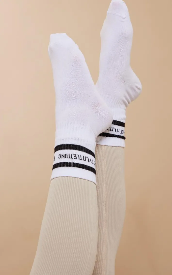PRETTYLITTLETHING Monochrome Stripe 3 Pack Socks