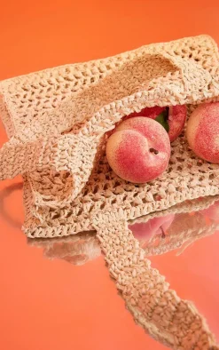 PRETTYLITTLETHING Natural Woven Straw Bag
