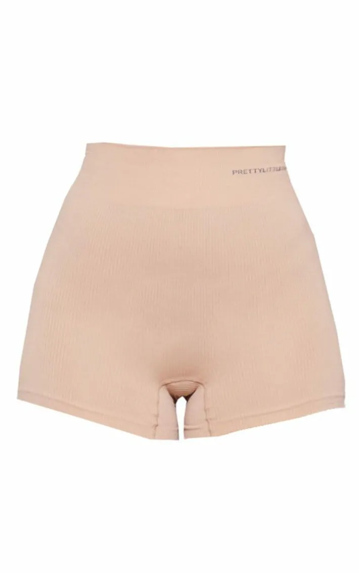 PRETTYLITTLETHING Nude Seamless Rib Boy Shorts