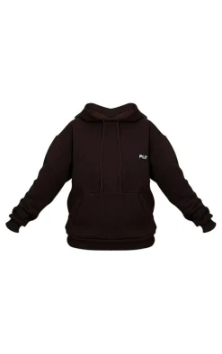 PRETTYLITTLETHING Petite Chocolate Bandage Detail Oversize Hoodie