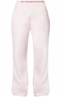 PRETTYLITTLETHING Pink Printed Boxer Waistband Wide Leg Sweatpants