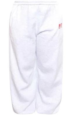 PRETTYLITTLETHING Plus Ash Grey Oversized Cuffed Sweatpants