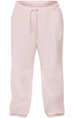 PRETTYLITTLETHING Plus Baby Pink Printed Wide Leg Sweatpants