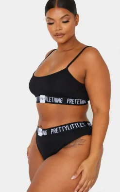 PRETTYLITTLETHING Plus Black Tape Panties