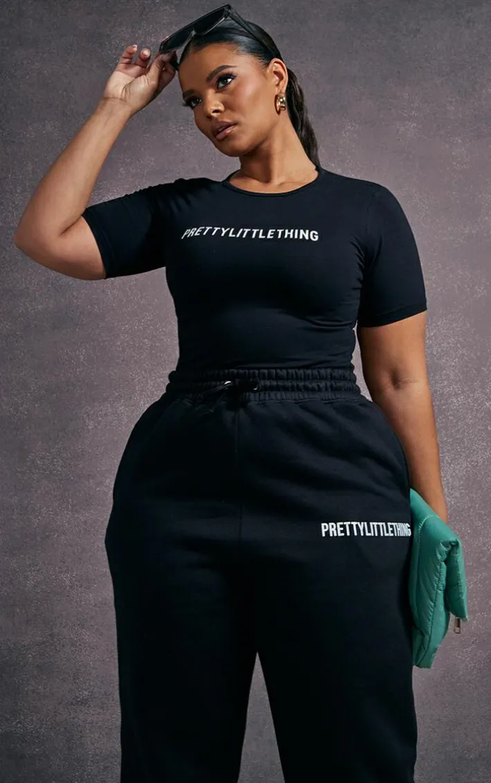 PRETTYLITTLETHING Plus Black Cap Sleeve Bodysuit