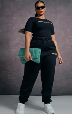 PRETTYLITTLETHING Plus Black Cap Sleeve Bodysuit