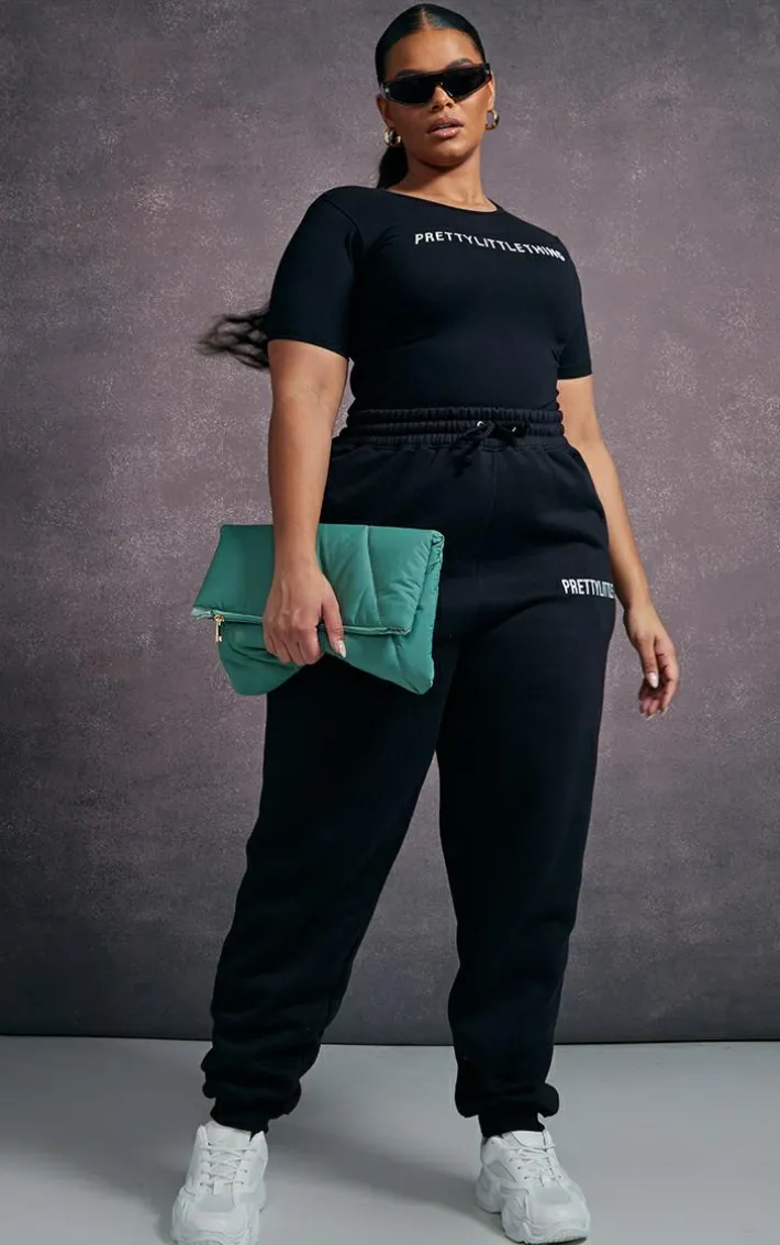 PRETTYLITTLETHING Plus Black Cap Sleeve Bodysuit