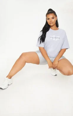 PRETTYLITTLETHING Plus Grey Oversized T Shirt