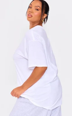 PRETTYLITTLETHING Plus White Graphic T Shirt
