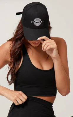 PRETTYLITTLETHING RUN Black Logo Cap