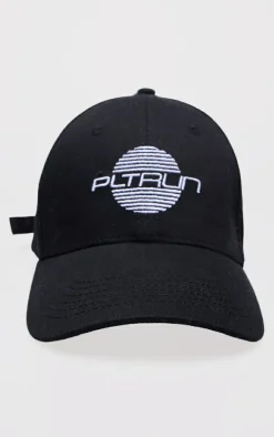 PRETTYLITTLETHING RUN Black Logo Cap
