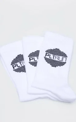 PRETTYLITTLETHING RUN White Multi 3 Pack Socks