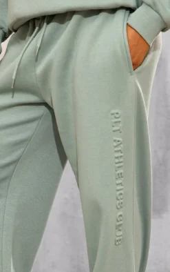 PRETTYLITTLETHING Sage Athletics Club Embossed Straight Leg Sweatpants