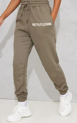 PRETTYLITTLETHING Sage Khaki Prettylittlething High Waist Cuffed Sweatpant