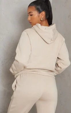 PRETTYLITTLETHING Sand Logo Badge Detail Oversized Hoodie
