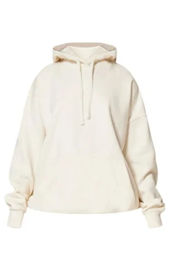 PRETTYLITTLETHING Sand Premium Studio Print Oversized Hoodie